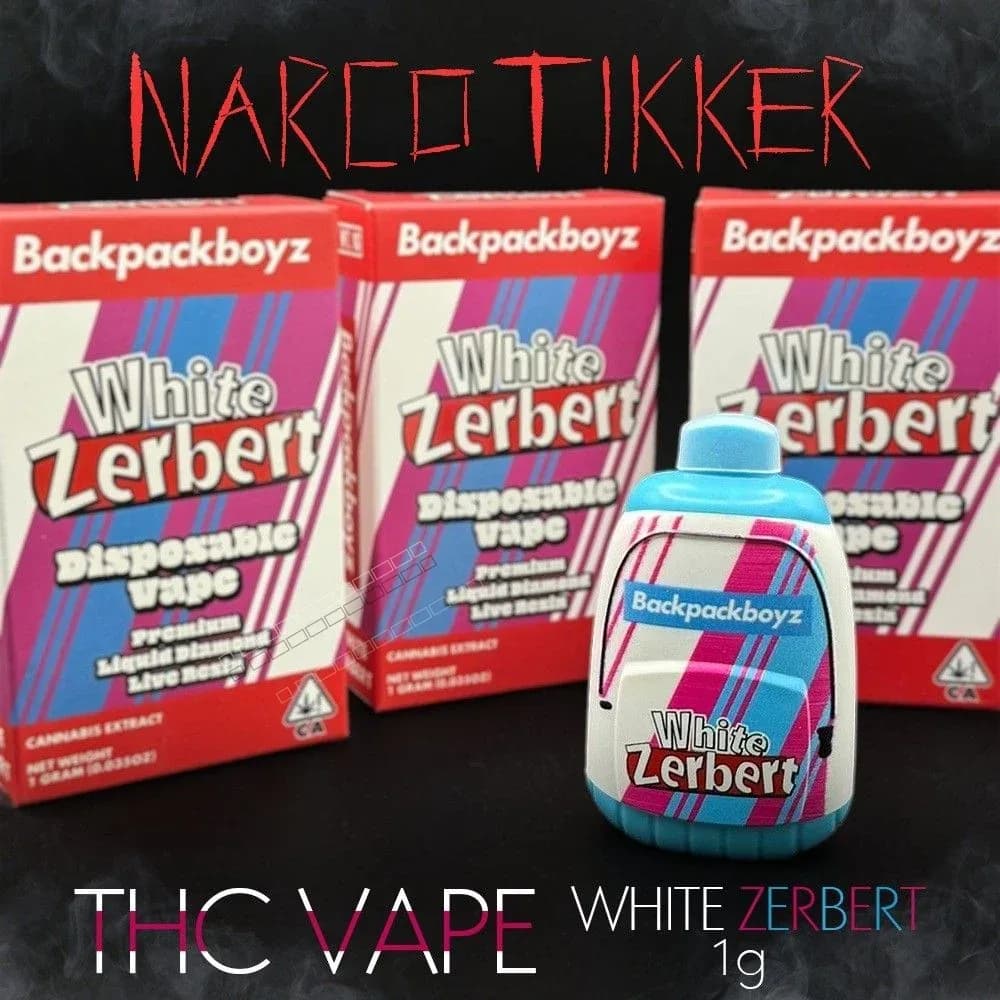 THC Vape 1G 🤍 WHITE ZERBERT by BackpackBoyz